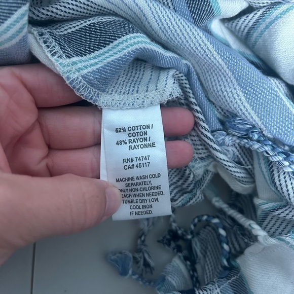 Natural Reflections Beachy Open Front Cardigan Wrap Sweater Women’s Large Fringe - Picture 4 of 7